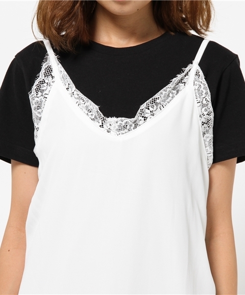 Re:EDIT（リエディ）の「ランジェリー風キャミワンピース[春夏新作][Re:EDIT/リエディ][リエディオリジナル]（ワンピース・レディース・ブラック/ホワイト・MEDIUM/LARGE）」の6枚目の写真