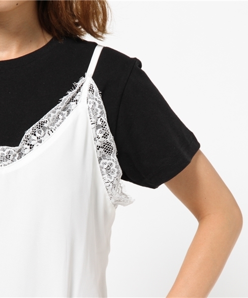 Re:EDIT（リエディ）の「ランジェリー風キャミワンピース[春夏新作][Re:EDIT/リエディ][リエディオリジナル]（ワンピース・レディース・ブラック/ホワイト・MEDIUM/LARGE）」の7枚目の写真