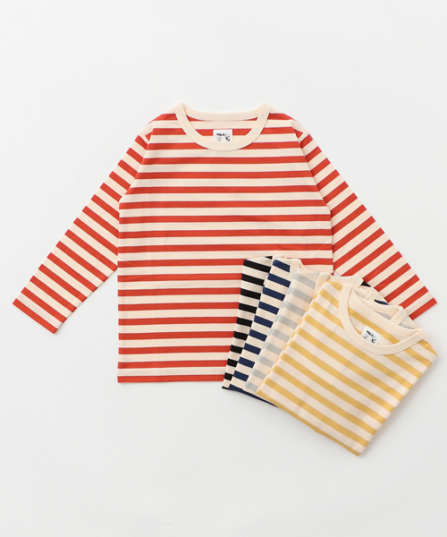 URBAN RESEARCH DOORS（アーバンリサーチドアーズ）の「DOORS オーガニックボーダーT（Tシャツ/カットソー・キッズ・ブラック/イエロー/ネイビー/ライトグレー/レッド・90/105/135/120）」の5枚目の写真