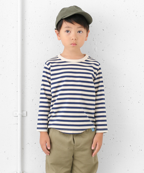 URBAN RESEARCH DOORS（アーバンリサーチドアーズ）の「DOORS オーガニックボーダーT（Tシャツ/カットソー・キッズ・ブラック/イエロー/ネイビー/ライトグレー/レッド・90/105/135/120）」の7枚目の写真