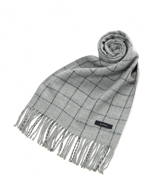 RAGEBLUE(レイジブルー)の「ウィンドウペンチェックマフラー/734340(マフラー・メンズ・グレー系その他/ネイビー/ワインレッド・FREE)」の2枚目の写真