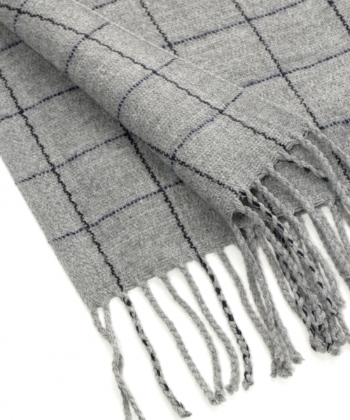 RAGEBLUE(レイジブルー)の「ウィンドウペンチェックマフラー/734340(マフラー・メンズ・グレー系その他/ネイビー/ワインレッド・FREE)」の5枚目の写真