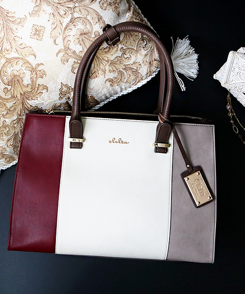 Clelia（クレリア）の「トートバッグ 2way トリコロール A4収納可（トートバッグ・レディース・ブルー系その他/桜/ブルー系その他2/ピンク系その他/その他2/その他1/ブラウン系その他/グリーン系その他・ONE SIZE）」の8枚目の写真