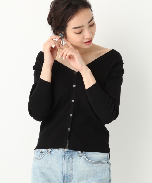 A part by(アパートバイ)の「12GRPソウバリVカーディガン 744613 (カーディガン/ボレロ・レディース・ブラック/ブルー/ホワイト/レッド・FREE)」の3枚目の写真