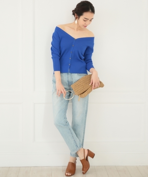 A part by(アパートバイ)の「12GRPソウバリVカーディガン 744613 (カーディガン/ボレロ・レディース・ブラック/ブルー/ホワイト/レッド・FREE)」の7枚目の写真