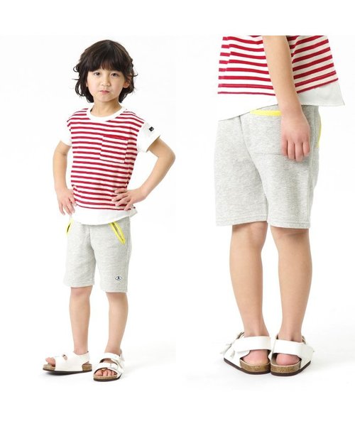 apres les cours（アプレレクール）の「カットソー半パンツ 4.5分丈（その他パンツ・キッズ・ネイビー/グレー/レッド・90/80/140/100/120/130/110）」の4枚目の写真