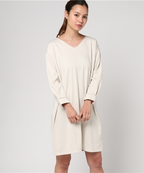 Simplicite シンプリシテェ の Simplicite ポンチvネックワンピース ワンピース Wear