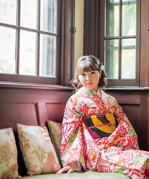 セール 女性着物単品 単衣 スモーキーピンク麻の葉 着物 Kimonomachi キモノマチ のファッション通販 Zozotown