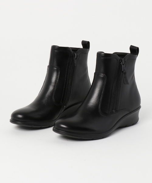美品 ecco エコー サイドジップ レザーショートブーツ 39 24.5 黒 美品 ecco エコー サイドジップ レザーショートブーツ 39 24.5 黒 美品
