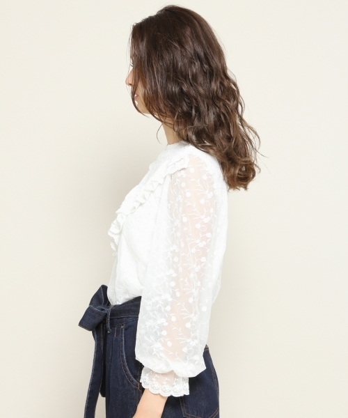 PAGEBOY（ページボーイ）の「チュールレースフリルブラウス（シャツ/ブラウス・レディース・オフホワイト/グリーン/ブラック・FREE）」の18枚目の写真