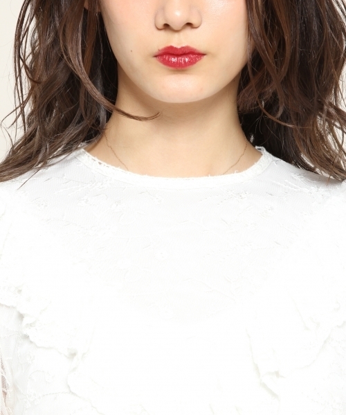 PAGEBOY（ページボーイ）の「チュールレースフリルブラウス（シャツ/ブラウス・レディース・オフホワイト/グリーン/ブラック・FREE）」の16枚目の写真