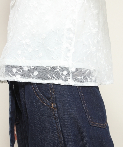 PAGEBOY（ページボーイ）の「チュールレースフリルブラウス（シャツ/ブラウス・レディース・オフホワイト/グリーン/ブラック・FREE）」の14枚目の写真