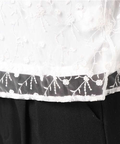 PAGEBOY（ページボーイ）の「チュールレースフリルブラウス（シャツ/ブラウス・レディース・オフホワイト/グリーン/ブラック・FREE）」の10枚目の写真
