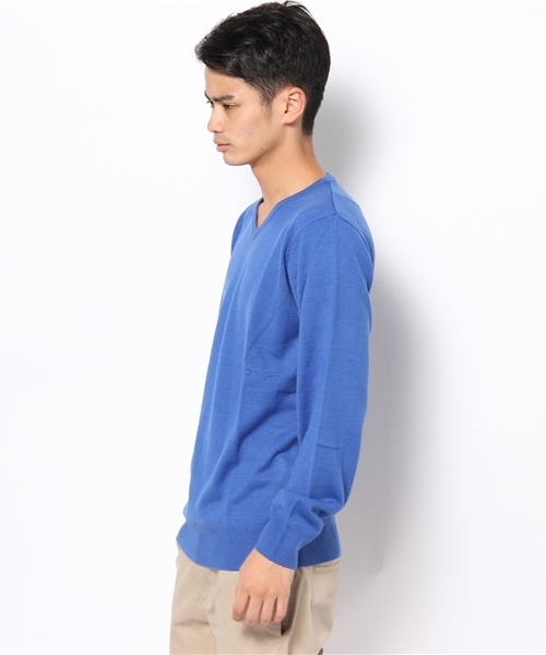 WEGO（ウィゴー）の「カシミヤタッチVネックニット（ニット/セーター・メンズ・ホワイト/ベージュ/ケリー/ロイヤルブルー/ワイン/ブラック/ネイビー/レッド/ダークグレー/ライトベージュ/ライトピンク/ダークグリーン・MEDIUM/LARGE）」の13枚目の写真