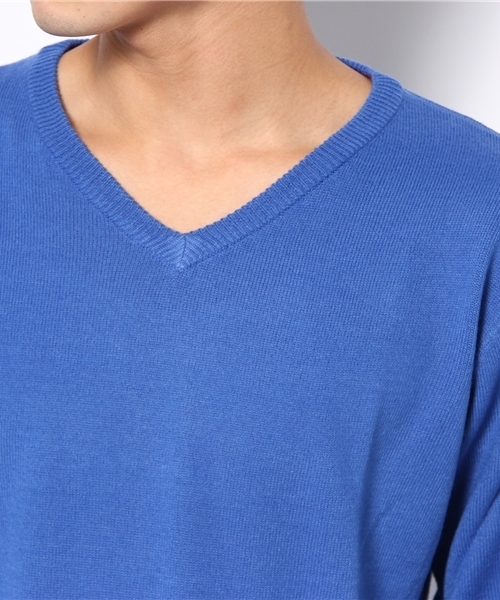 WEGO（ウィゴー）の「カシミヤタッチVネックニット（ニット/セーター・メンズ・ホワイト/ベージュ/ケリー/ロイヤルブルー/ワイン/ブラック/ネイビー/レッド/ダークグレー/ライトベージュ/ライトピンク/ダークグリーン・MEDIUM/LARGE）」の15枚目の写真
