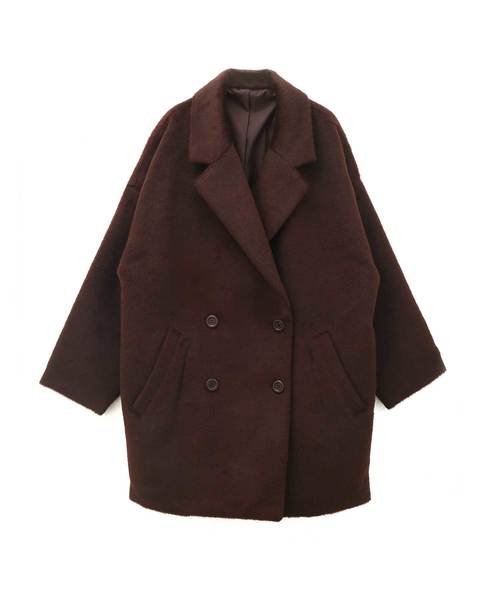 Luz Llena（ラズレナ）の「オーバーサイズダブルプレストコート（チェスターコート・レディース・ブラック/グレイッシュベージュ/ブラウン・MEDIUM）」の13枚目の写真