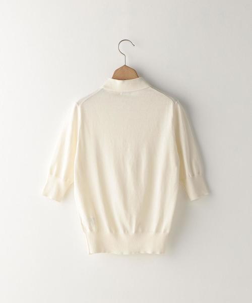 Steven Alan（スティーブンアラン）の「＜Steven Alan＞COTTON/SILK HIGH GAUGE POLO-SHIRT/ポロシャツ（ポロシャツ・レディース・オフホワイト/オレンジ系その他/ネイビー・FREE）」の14枚目の写真