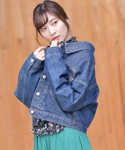 rps(アールピーエス)の「ショートゆるGジャン(デニムジャケット・レディース・ブルー/インディゴブルー・M)」の8枚目の写真