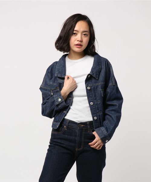 rps(アールピーエス)の「ショートゆるGジャン(デニムジャケット・レディース・ブルー/インディゴブルー・M)」の4枚目の写真