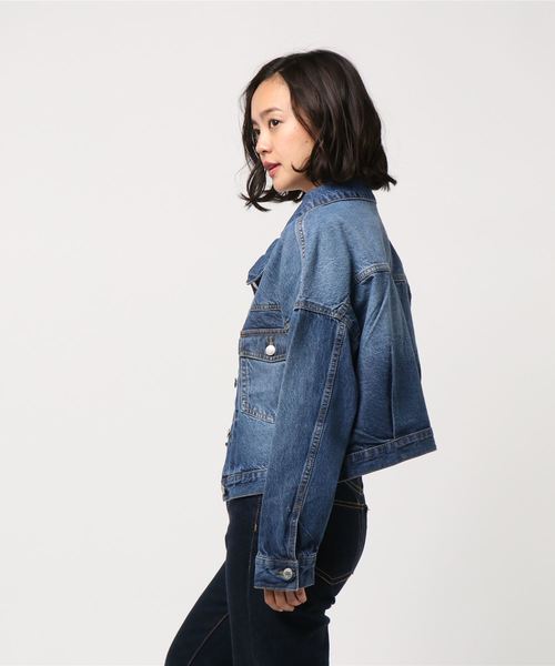 rps(アールピーエス)の「ショートゆるGジャン(デニムジャケット・レディース・ブルー/インディゴブルー・M)」の10枚目の写真