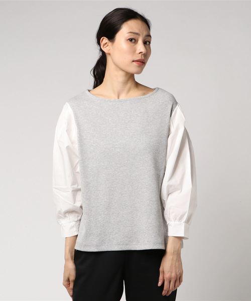 LOWRYS FARM（ローリーズファーム）の「リブソデパフプルオーバー　788910 （Tシャツ/カットソー・レディース・ネイビー/グレー/オフホワイト/ホワイト×ブラック・LARGE/MEDIUM）」の18枚目の写真