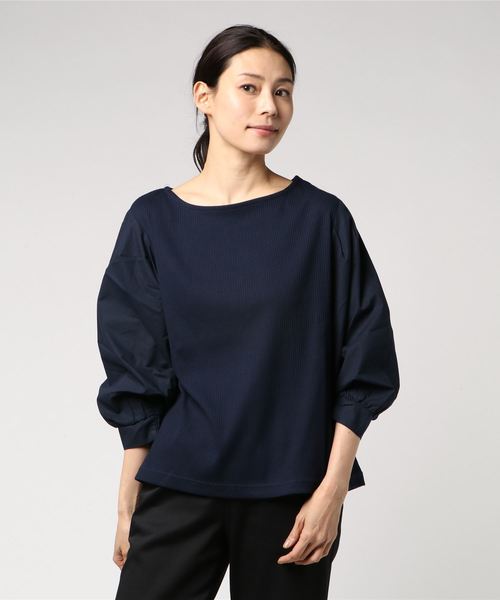 LOWRYS FARM（ローリーズファーム）の「リブソデパフプルオーバー　788910 （Tシャツ/カットソー・レディース・ネイビー/グレー/オフホワイト/ホワイト×ブラック・LARGE/MEDIUM）」の17枚目の写真