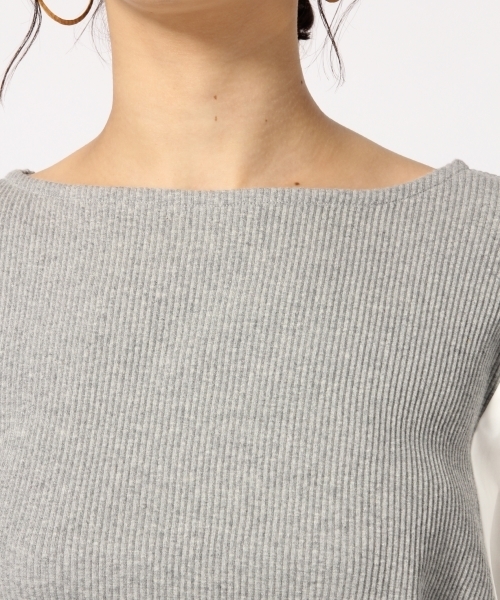 LOWRYS FARM（ローリーズファーム）の「リブソデパフプルオーバー　788910 （Tシャツ/カットソー・レディース・ネイビー/グレー/オフホワイト/ホワイト×ブラック・LARGE/MEDIUM）」の16枚目の写真