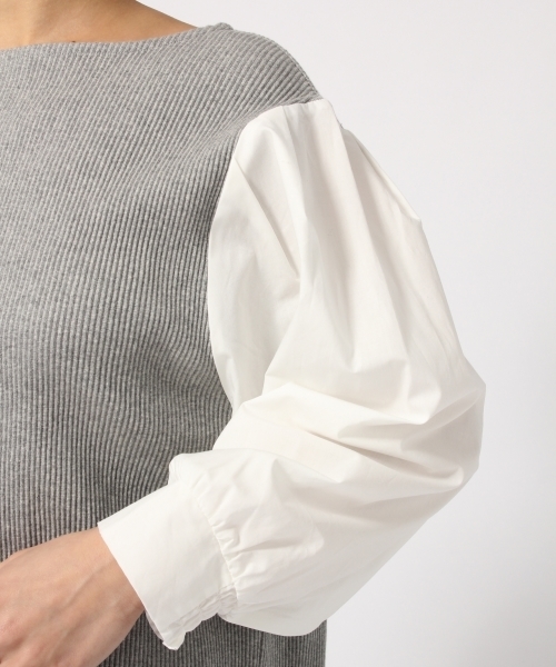 LOWRYS FARM（ローリーズファーム）の「リブソデパフプルオーバー　788910 （Tシャツ/カットソー・レディース・ネイビー/グレー/オフホワイト/ホワイト×ブラック・LARGE/MEDIUM）」の14枚目の写真