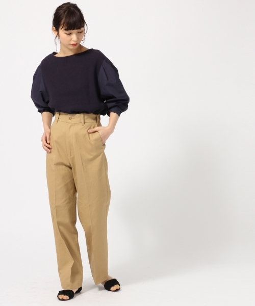 LOWRYS FARM（ローリーズファーム）の「リブソデパフプルオーバー　788910 （Tシャツ/カットソー・レディース・ネイビー/グレー/オフホワイト/ホワイト×ブラック・LARGE/MEDIUM）」の8枚目の写真