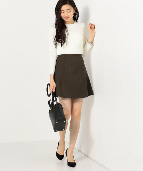 Jewel Changes（ジュエルチェンジズ）の「JOC PE/R 切り替え セミフレア ミニスカート（スカート・レディース・ターコイズブルー/オリーブ/パープル・34/36/38）」の2枚目の写真