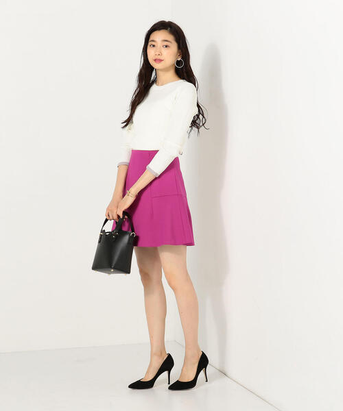 Jewel Changes（ジュエルチェンジズ）の「JOC PE/R 切り替え セミフレア ミニスカート（スカート・レディース・ターコイズブルー/オリーブ/パープル・34/36/38）」の8枚目の写真