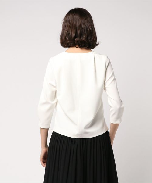 UNITED TOKYO（ユナイテッドトウキョウ）の「ヘムレイヤードVネックブラウス（シャツ/ブラウス・レディース・ホワイト/ブラック/グリーン/アイボリー・1）」の10枚目の写真