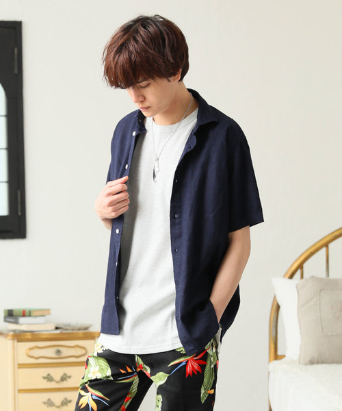 SPADE（スペード）の「【SPADE-creative expression-】七分袖 アロハ フレンチリネンシャツ（シャツ/ブラウス・メンズ・ホワイト系その他/ベージュ系その他/ブルー系その他/ホワイト/ホワイト系その他2/ブラック系その他4/ブラック系その他5/ネイビー/ブルー系その他3/ブルー系その他2/ブラック/ベージュ/ブラック系その他2/ブラック系その他3/ブラック系その他/ブルー系その他5/グレー/グレー系その他/ブルー系その他4/ホワイト系その他3/その他3/グリーン系その他/ブラック系その他6/ブルー系その他6/ホワイト系その他4/その他1/その他2/その他4/グリーン系その他2/ブラック系その他7/ブルー系その他7/ホワイト系その他5・MEDIUM/LARGE/X-LARGE/SMALL）」の22枚目の写真