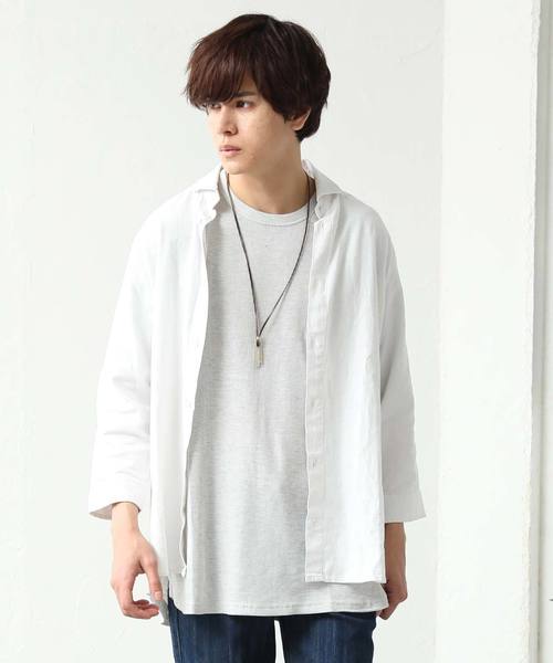 SPADE（スペード）の「【SPADE-creative expression-】七分袖 アロハ フレンチリネンシャツ（シャツ/ブラウス・メンズ・ホワイト系その他/ベージュ系その他/ブルー系その他/ホワイト/ホワイト系その他2/ブラック系その他4/ブラック系その他5/ネイビー/ブルー系その他3/ブルー系その他2/ブラック/ベージュ/ブラック系その他2/ブラック系その他3/ブラック系その他/ブルー系その他5/グレー/グレー系その他/ブルー系その他4/ホワイト系その他3/その他3/グリーン系その他/ブラック系その他6/ブルー系その他6/ホワイト系その他4/その他1/その他2/その他4/グリーン系その他2/ブラック系その他7/ブルー系その他7/ホワイト系その他5・MEDIUM/LARGE/X-LARGE/SMALL）」の2枚目の写真