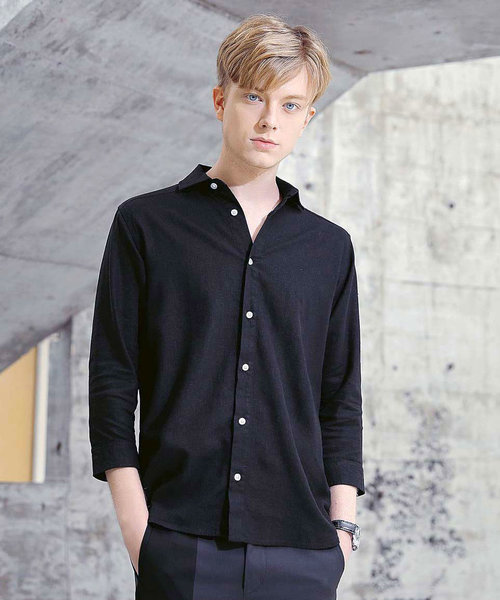 【SPADE-creativeexpression-】七分袖アロハフレンチリネンシャツ