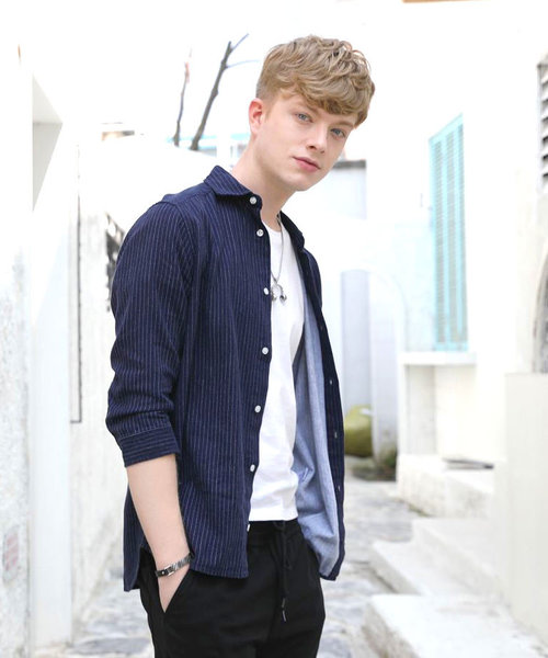 【SPADE-creativeexpression-】七分袖アロハフレンチリネンシャツ