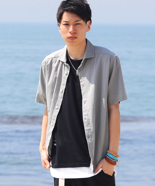 【SPADE-creativeexpression-】七分袖アロハフレンチリネンシャツ