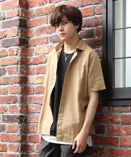 【SPADE-creativeexpression-】七分袖アロハフレンチリネンシャツ