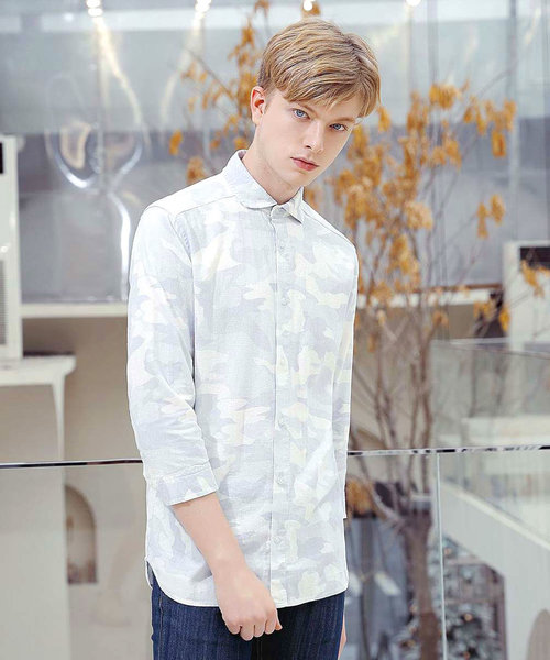 SPADE（スペード）の「【SPADE-creative expression-】七分袖 アロハ フレンチリネンシャツ（シャツ/ブラウス・メンズ・ホワイト系その他/ベージュ系その他/ブルー系その他/ホワイト/ホワイト系その他2/ブラック系その他4/ブラック系その他5/ネイビー/ブルー系その他3/ブルー系その他2/ブラック/ベージュ/ブラック系その他2/ブラック系その他3/ブラック系その他/ブルー系その他5/グレー/グレー系その他/ブルー系その他4/ホワイト系その他3/その他3/グリーン系その他/ブラック系その他6/ブルー系その他6/ホワイト系その他4/その他1/その他2/その他4/グリーン系その他2/ブラック系その他7/ブルー系その他7/ホワイト系その他5・MEDIUM/LARGE/X-LARGE/SMALL）」の6枚目の写真