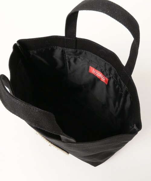 Ray BEAMS（レイビームス）の「ECODECO / ブラック キャンバス トートバッグ（トートバッグ・レディース・ブラック・ONE SIZE）」の4枚目の写真