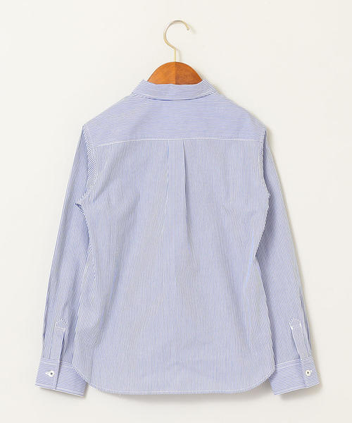green label relaxing（グリーンレーベルリラクシング）の「【ジュニア】ストライプシャツ（シャツ/ブラウス・キッズ・ネイビー・155/145）」の2枚目の写真