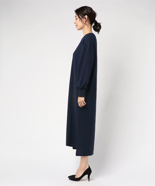 KOBE LETTUCE（コウベレタス）の「サーマルVネックマキシワンピース＊レディース/ロング丈[E1951]神戸レタス（ワンピース・レディース・モカ/チャコールグレー/ネイビー/ブラック・FREE）」の5枚目の写真