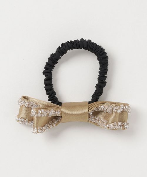 LUDLOW（ラドロー）の「クリスタルリボンゴム（ヘアゴム・レディース・ホワイト系その他/ベージュ系その他・FREE）」の2枚目の写真