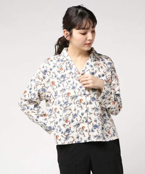 SpRay(スプレイ)の「オープンカラーボリュームシャツ(シャツ/ブラウス・レディース・レッド/ブルー/パープル/アイボリー/イエロー/グリーン・FREE)」の9枚目の写真