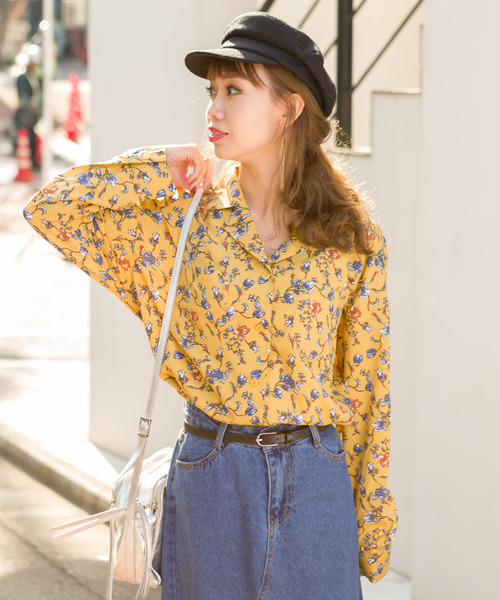 SpRay(スプレイ)の「オープンカラーボリュームシャツ(シャツ/ブラウス・レディース・レッド/ブルー/パープル/アイボリー/イエロー/グリーン・FREE)」の16枚目の写真