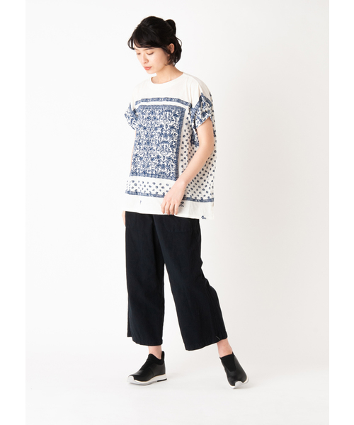 Plantation（プランテーション）の「ﾊﾟﾈﾙｻﾗｻJQ（Tシャツ/カットソー・レディース・オフホワイト/レッド/ネイビー・M/M size）」の10枚目の写真