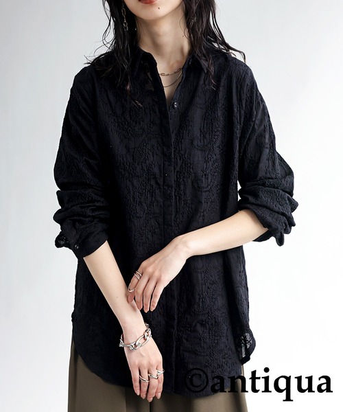 antiqua（アンティカ）の「ペイズリー柄刺繍ブラウス（シャツ/ブラウス・レディース・オフホワイト/ブラック・FREE）」の13枚目の写真