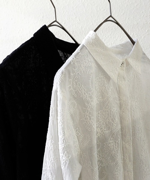 antiqua（アンティカ）の「ペイズリー柄刺繍ブラウス（シャツ/ブラウス・レディース・オフホワイト/ブラック・FREE）」の10枚目の写真