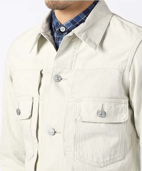 Denime（ドゥニーム）の「【MadeInJapan】DENIM JACKET 507 type off mod（デニムジャケット・メンズ・オフホワイト・LARGE/MEDIUM/SMALL）」の9枚目の写真