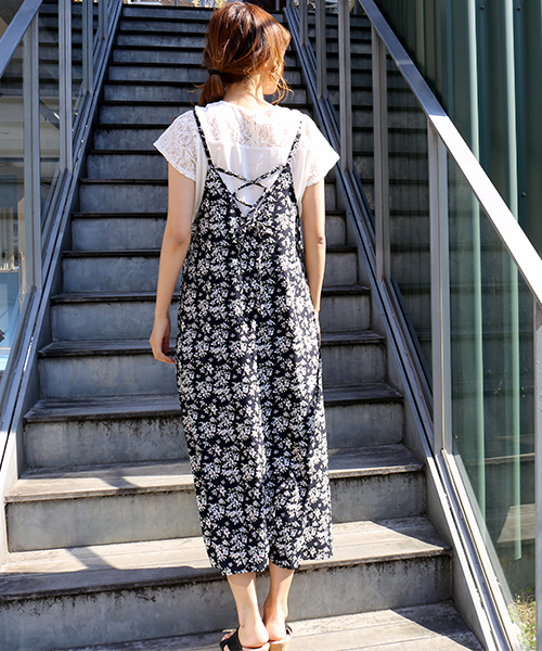 n'ee-ne（ネーネ）の「レース切り替えTシャツ+キャミワンピース（ワンピース・レディース・ブラック/ネイビー/ドット/キナリ/パープル・M/L）」の14枚目の写真